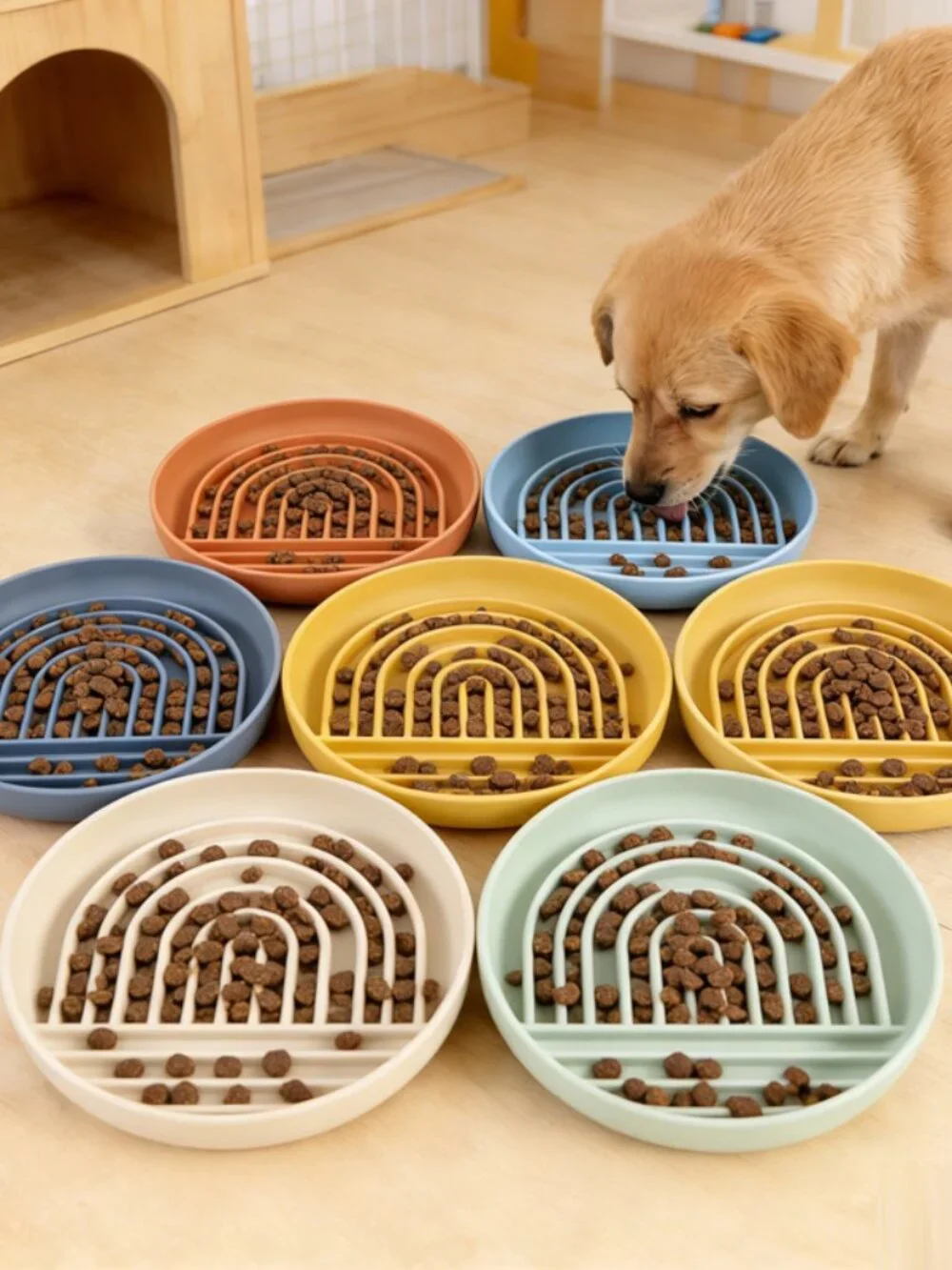 OHAY Pet Slow Feeder Dog Bowl, Non-Slip Silicone Maze Puzzle Bowl, BPA-Free